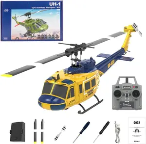 RC ERA C032 UH-1 Huey Helicopter - Remote Control Helicopters for Adult, 1/48 Sacle 2.4G 6CH Gyro Stabilized Aircraft with Altitude Hold & Optical Flow,3D Stunt Drone