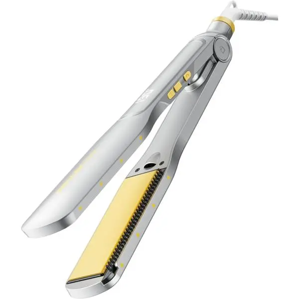 SHEGLAM Hair Straightener, 1.5" Flat Iron Straightener and Curler with Comb Tooth Adjustable Smart Memory Temp 270-450°F Dual Voltage Portable Flat Iron Hair Straightener for All Hairstyles Anti-Frizz