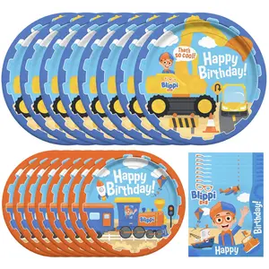 Blippi Vehicle Party Tableware Starter Set for 16 Guests
