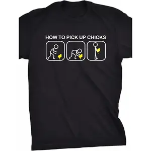 Mens How to Pick Up Chicks Funny T Shirt Easter Gift Graphic Tee Same Style for Men And Women 2026 Summer Short-Sleeved Printed T-Shirt