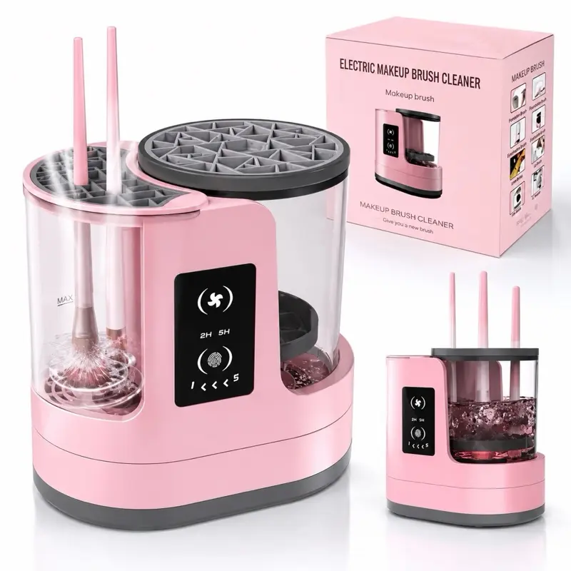 3-in-1 Electric Makeup Brush Cleaner & Dryer with Storage | USB Automatic Brush Cleaning Station