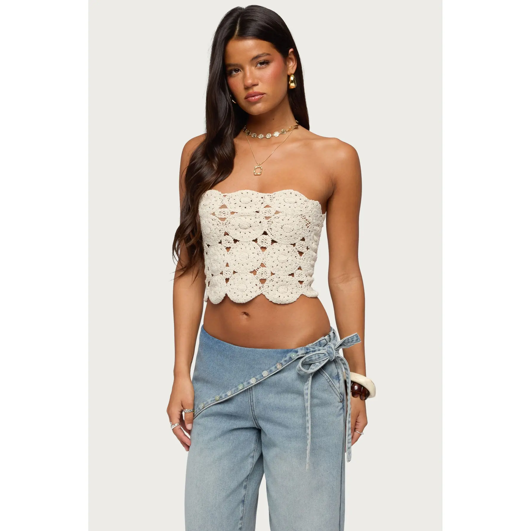 Laurin Crochet Strapless Top