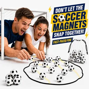 Magnetic Soccer Strategy Game 2026 – 20 Soccer Ball Magnets, Rope Boundary & Carry Bag | Tabletop Face-Off for 2-4 Players Ages 8+ | Family Game Night, Travel & Party Gift