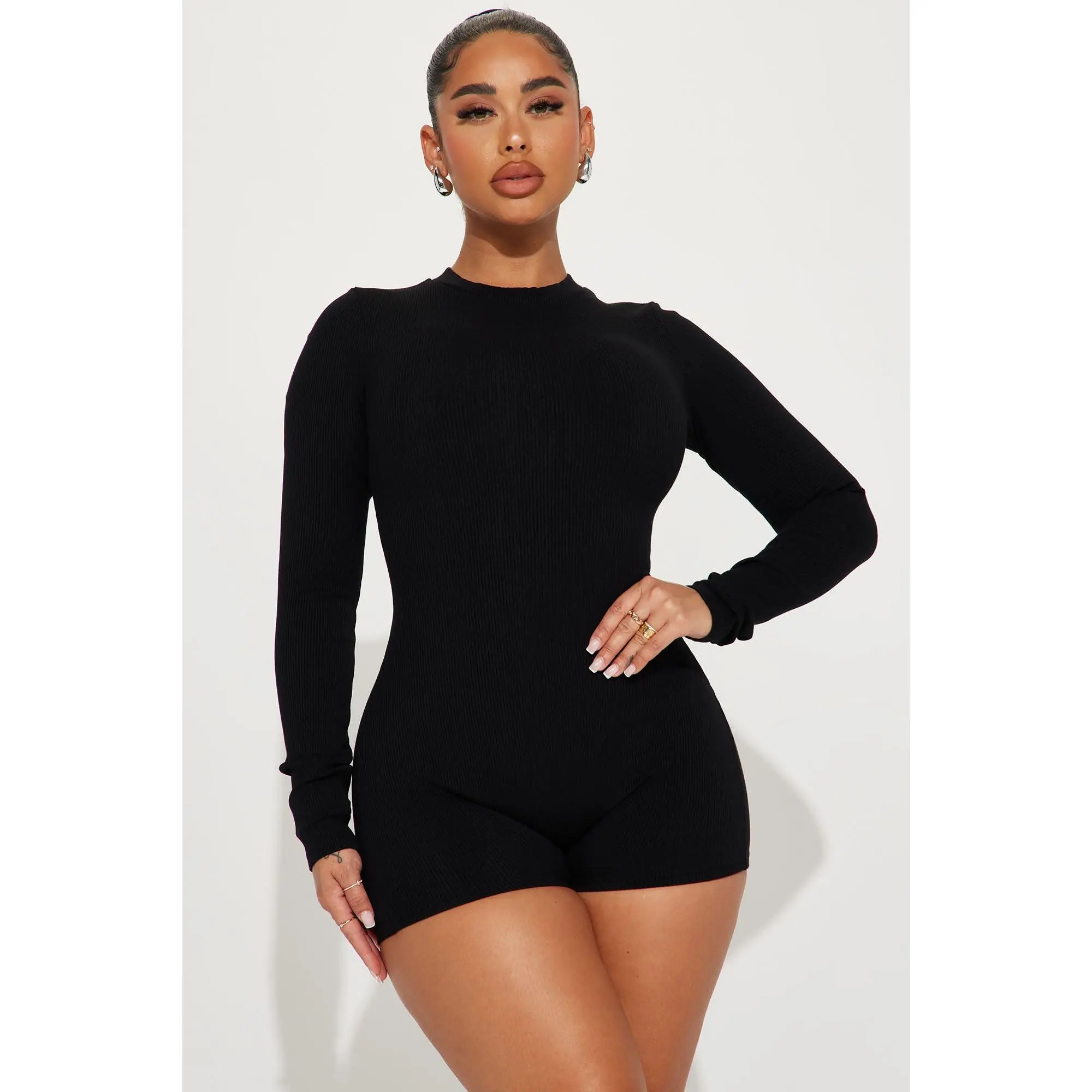 Maribel Snatched Romper - Black