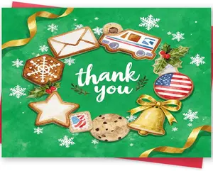 Funny Christmas Thank You Card for Mail Carriers – Holiday Card with Envelope & Insert for Postal Workers, UPS, FedEx