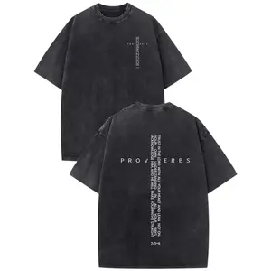 Christian Jesus Faith Shirts for Men God Religious Tshirt Cross Bible Verse Tops Acid Wash Oversized Graphic Tees
