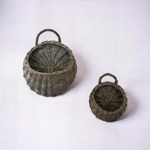 Round Willow Baskets -Set of 2