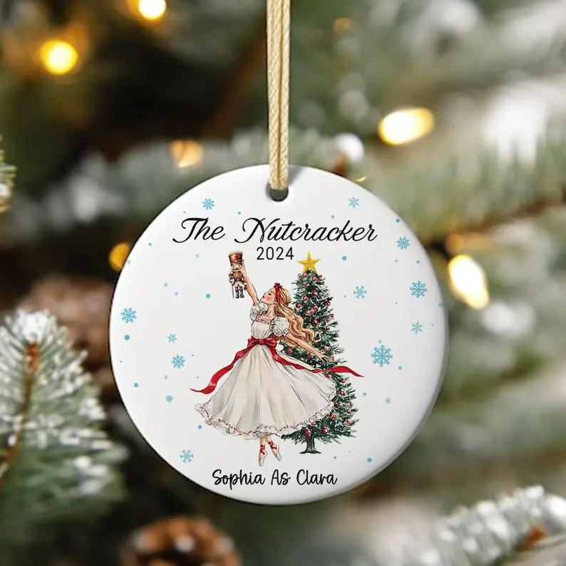 Personalized Nutcracker Clara Ornament, The Nutcracker Ballet Dancer Keepsake Ornament, Christmas Ballet Gift, Custom Clara Gift For Dancer, Girl, Christmas