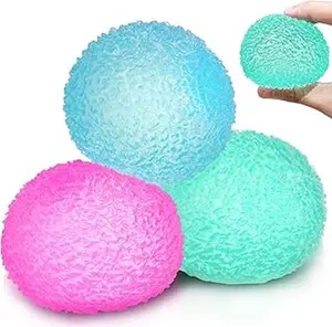 3Pc Big Soft Sensory Stress Balls, Textured Memory Gel Soft Fidget Toys, Large Sensory Soft Fidget Toy for Kids/Adults, Anxiety Relief Squeeze Ball for Autism/ADHD, Party Favors Gifts (Random Color)