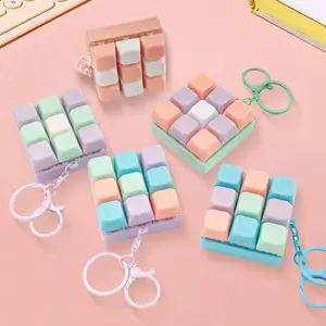 9 Keys Keyboard Fidget Toy Keychain Stress Relief Toys Finger Button Game Antistress Keycap Pendant for Children Adults Gift