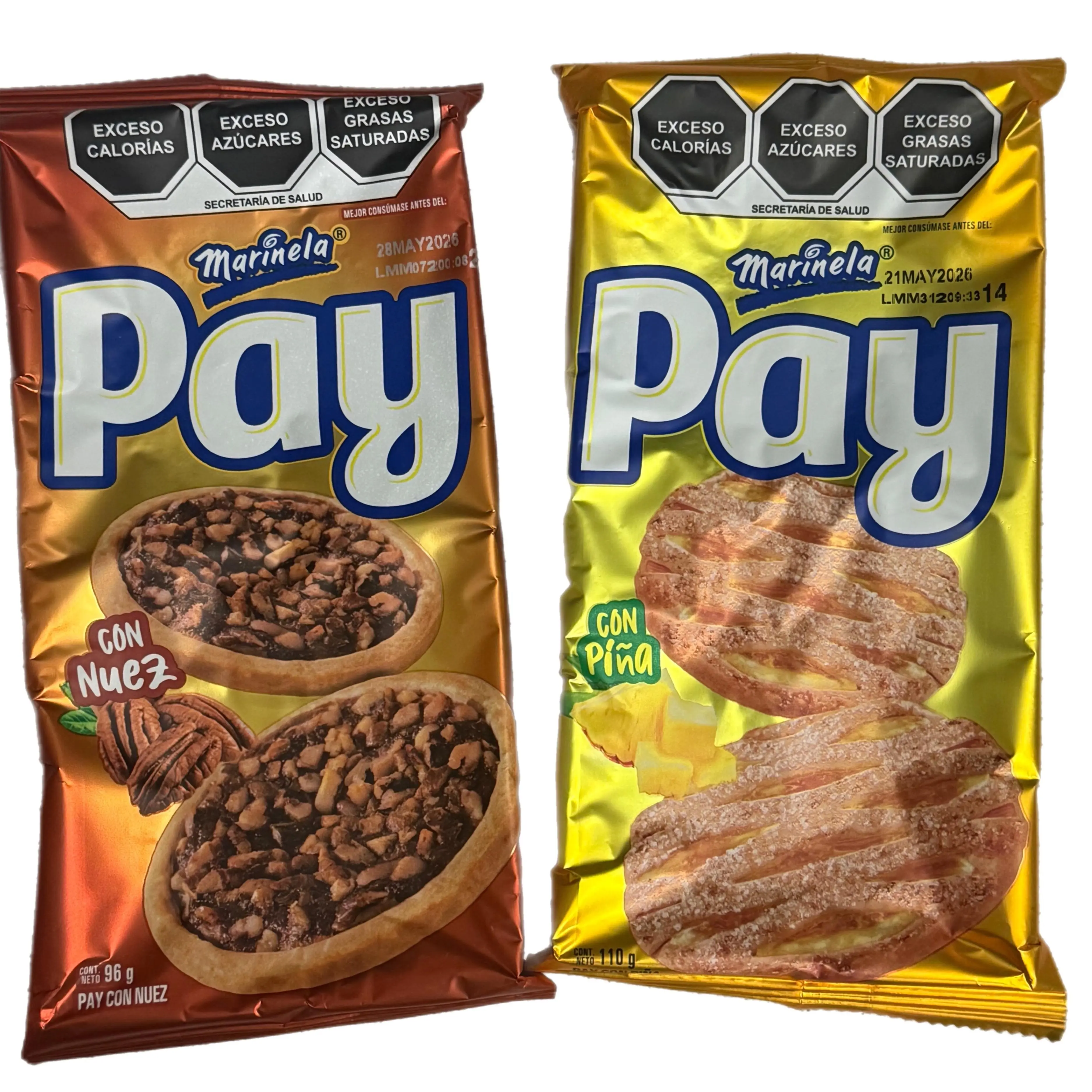 Marinela Pay Sweet Bread – Pay con Nuez / Pay con Piña – Mexican Snack Pastry