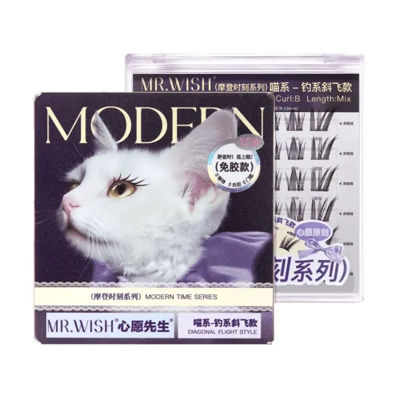 MR.WISH Modern Time Series Glue-Free False Eyelashes #Diagonal Flight Style, free glue