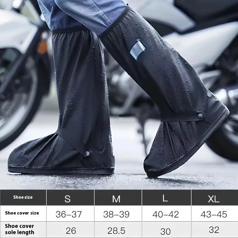 Waterproof Anti-Slip Thickened Wear-Resistant Shoe Covers, Outdoor Sand Protection High-Cut Cycling Snow Rain Boots Cover, Walking Shoe Cover