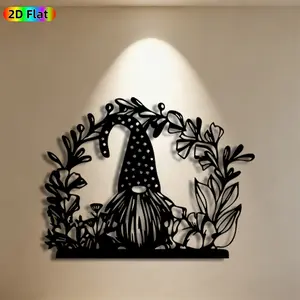 1pc Gnome Metal Wall Art,Gnome Statue Mural, Ideal Gift for New Year, Christmas, Garden Decor Enthusiasts, Weather-Resistant Metal Wall Decor Wall Sculptures, Perfect for Outdoor Wall & Fence, Garden Enthusiasts