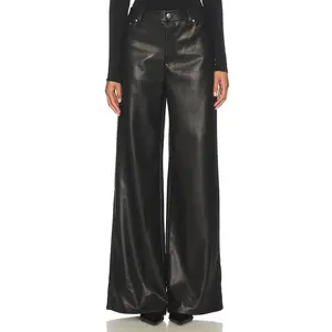 Lovers and Friends Brooklyn Faux Leather Pant in Black