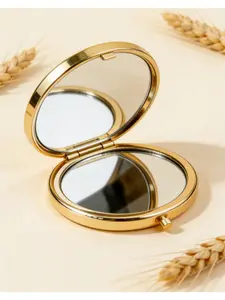 Personalized Mini Makeup Mirror Bridesmaid Gift Birthday Flower Makeup Mirror Women's Portable Gold Compact Mirror Fashionable Trendy Casual Simple Chic Unique