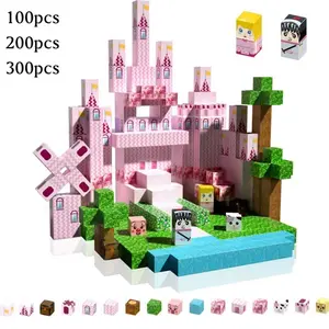 100pcs Magnetic Building Blocks Toy, Castle DIY Cube Stem Sensory Playset, Perfect Gift for Kids Ages 3-10, Christmas & Birthday Present