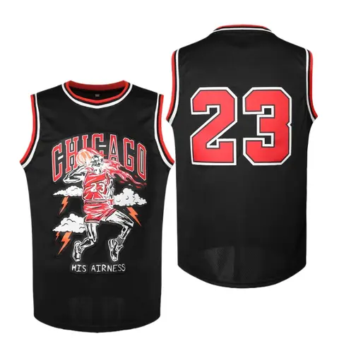Men's #23 Number Embroidered Skull Sleeveless Breathable Throwback Jersey - 90s Vintage Sportswear, King MVP Team Game Athletic Outfit, for Dance Teams, Halloween Parties, S-XXL