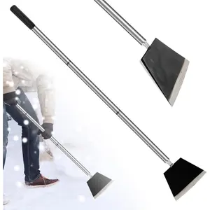 Garden Shovel, Floor Cleaning Scraper Tool, Snow Shovel Ice Scraper,  inch Weed  with 3 Sections Long Handle for Moss,Sidewalks, Driveway Yard Working - Heavy Duty