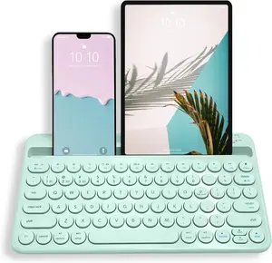 Keyboard for Tablet |  Keyboard for iPad mini/Air/Mini,  (Multi-Device, Built-in Stand, Rechargeable) Easy to Use and Cute Portable - Mint Green