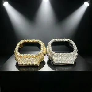 M2-8140 Fully Iced-Out Watch Bezel, Hip-Hop Style Statement Accessory with Max Sparkle for Streetwear Fans. summerwins