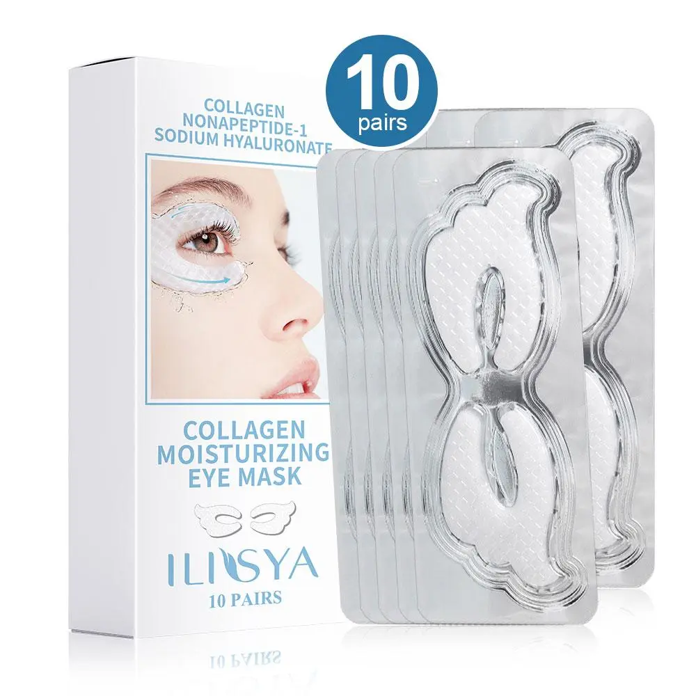 Collagen Eye Mask, Collagen Eye Patch, Deep-sea Collagen Repairing Semicircular Pads for Eye Bags, Dark Circles Cooling Soothing Smooth Moisturizing Hydrating Firming Eye Care Products for Women