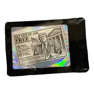 Get Out of Jail Free Pass 1 oz Silver Bar Antique Finish - In Mylar Sleeve