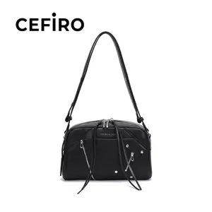 CEFIRO Urban Crossbody Bag - Stylish Black Shoulder Bag with Adjustable Strap for Everyday Use