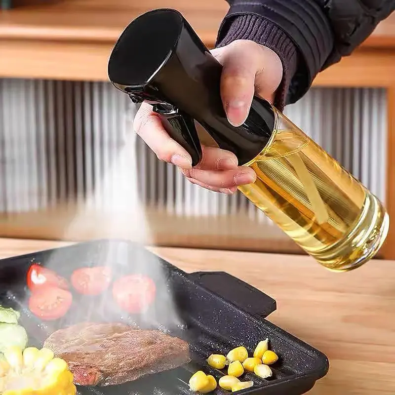 Oil Sprayer for Cooking 200ml Glass Olive Oil Sprayer Mister Olive Oil Spray Bottle Canola Oil Spritzer Bottles for Kitchen Premium Cooking Sprayer Kitchen Gadgets for Air Fryer Frying Baking BBQ