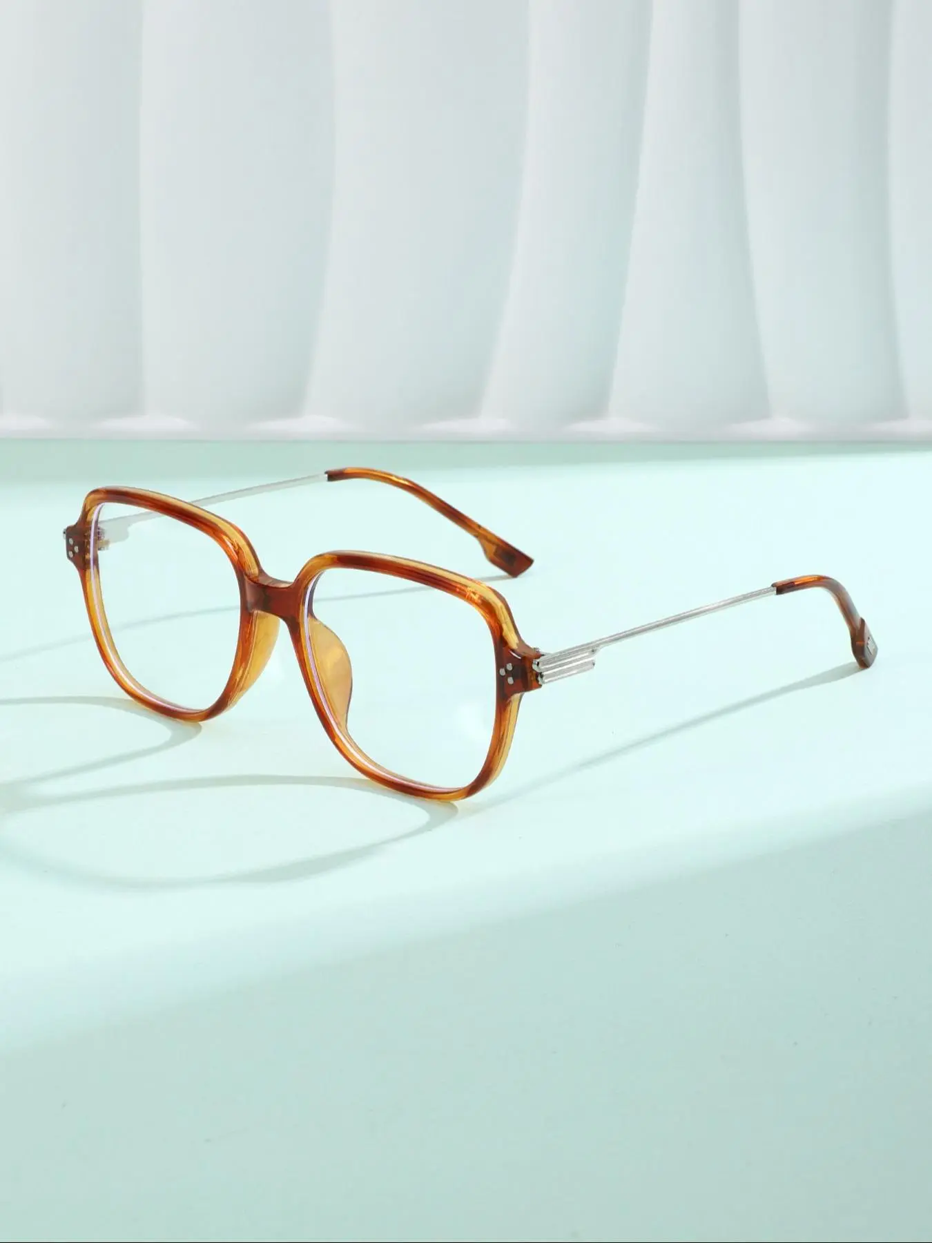 Unisex Fashionable Tortoiseshell Pattern Eyeglasses, Stylish Square Frames, Trendy Casual Eyeglasses for Everyday Use, Fashion Accessories for Outdoor Activities, Square Frame Eyewear