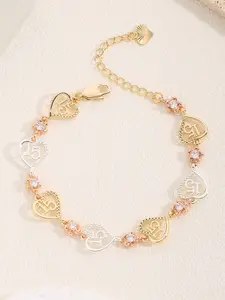 Three-Color Heart Number Fifteen Bracelet, Delicate Craftsmanship, Lucky Number Fifteen, Anniversary Gift, Valentine's Day Gift