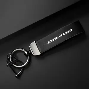 Leather Motorcycle Keychain Horseshoe Buckle, Fits Honda CB400SF CB 400 CB400 1998-2020, Unique Gift Idea for Bikers, Automotive & Motorcycle Decor