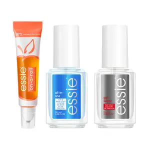 essie Nail Care Trio: Aco On A Roll, Gel Setter & Hard To Resist, For Strong and Clear Nails
