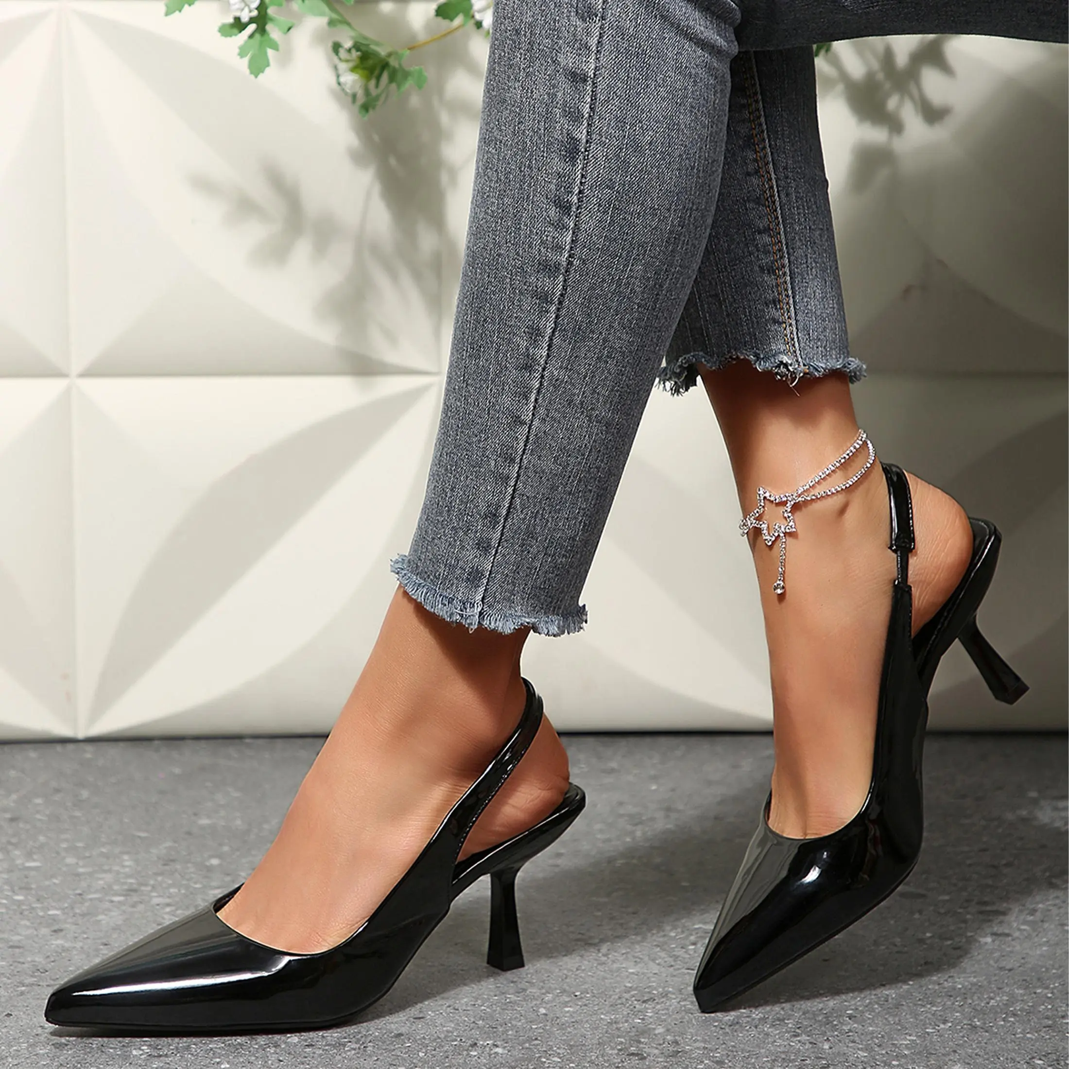 Women's Elegant Slingback Stiletto Sandals Pointed Toe Formal Dress Heels for Her