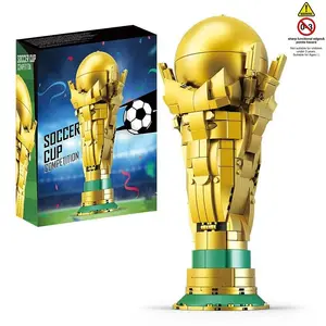 Champion Cup Football Building Blocks, Collectible Sports Toy, Holiday Gift, Toy, Desktop Decoration Collection