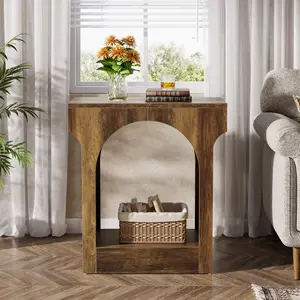 LITTLE TREE End Table, Wooden Side Table with Storage Space for Living Room, Narrow Nightstand for Bedroom