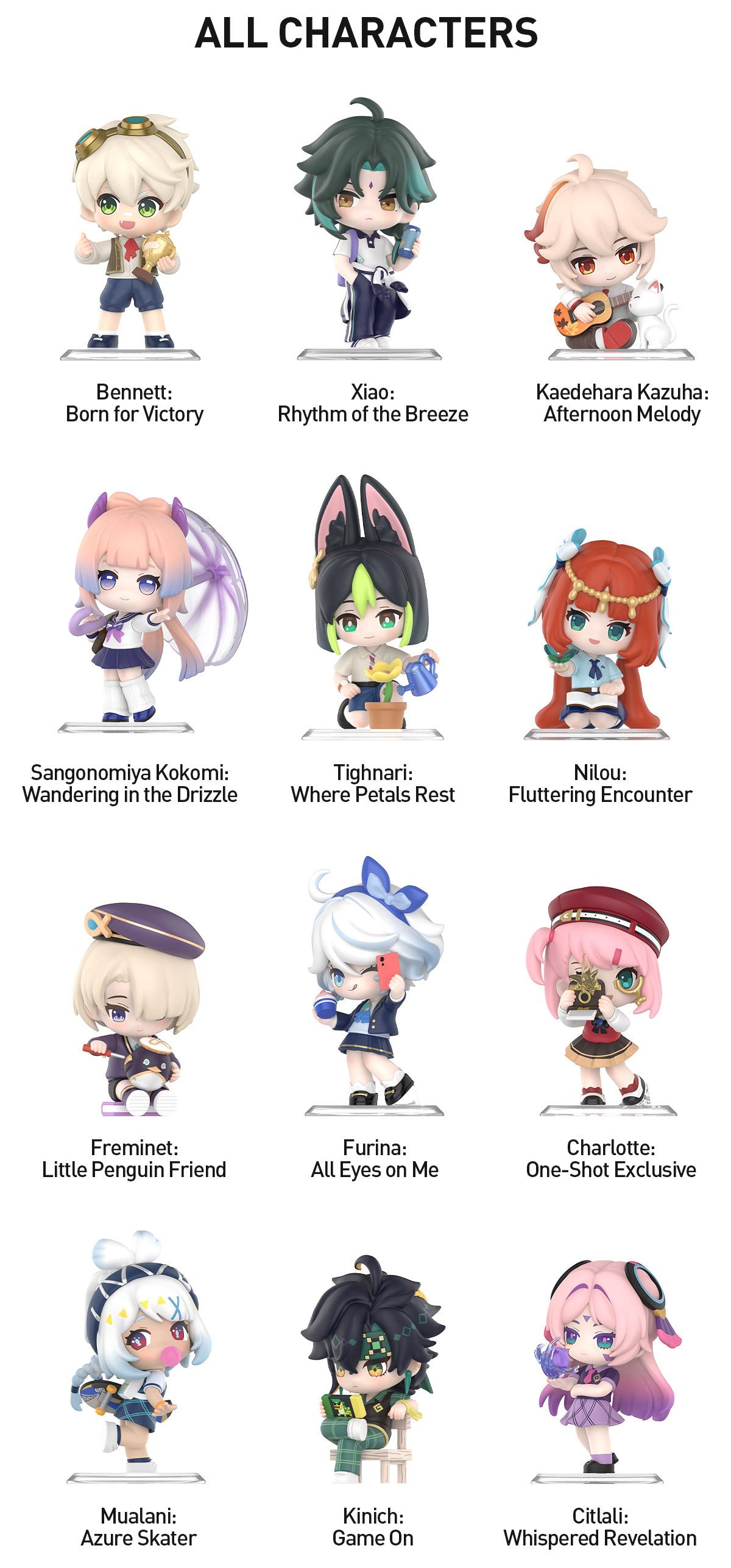 [POP NOW] POP MART Genshin Impact Academy's Light and Shadow Poetry Chibi Series Figures Blind Box, teen boy gift -Whole Set  [Ship by Aug 26th ]
