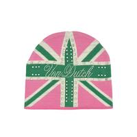 Rhinestone Union Beanie - UK Pink