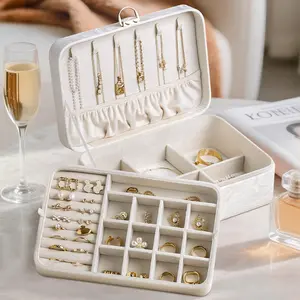 Travel Jewelry Box,Jewelry Travel Case,1/2 Layer Jewelry Organizer for Necklace Earring Storage Birthday Gifts for Mom Girls Women,Jewelry Holder Organizer