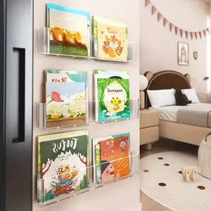 Wall-Mounted Book Storage Rack, Bookshelf Storage, Wall Mount Design, Book Display Shelf for Hallways & Behind Doors, Ideal for Classroom Office Bedroom Book Organizing