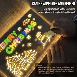 Four Seasons Seven Color LED Display Board, Includes 7 Free Colored Pens, USB Powered, Perfect Christmas or New Year Gift, Led Neon Lights