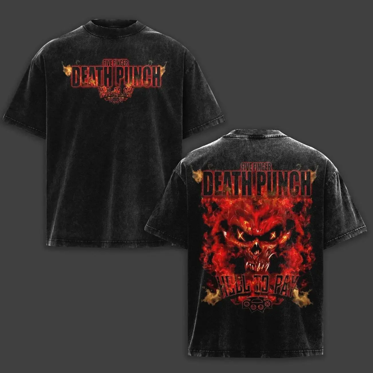 Five finger Death Punch Hell To Pay Vintage T-Shirt / Hoodie / Sweatshirt Acid Washed Retro 5FDP Metal Heavyweight Cotton Tee Unisex Oversized Rock Band Graphic Tee, Rock Music Lover Merch, Vintage Band Shirts Casual Comfort Cotton Fabric Fit Top TKF