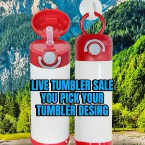 Live 12 oz Tumbler Sale - BPA Free, stainless steel, Leak proof, durable, with clear lid