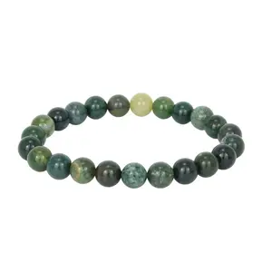 Moss agate sphere bracelet