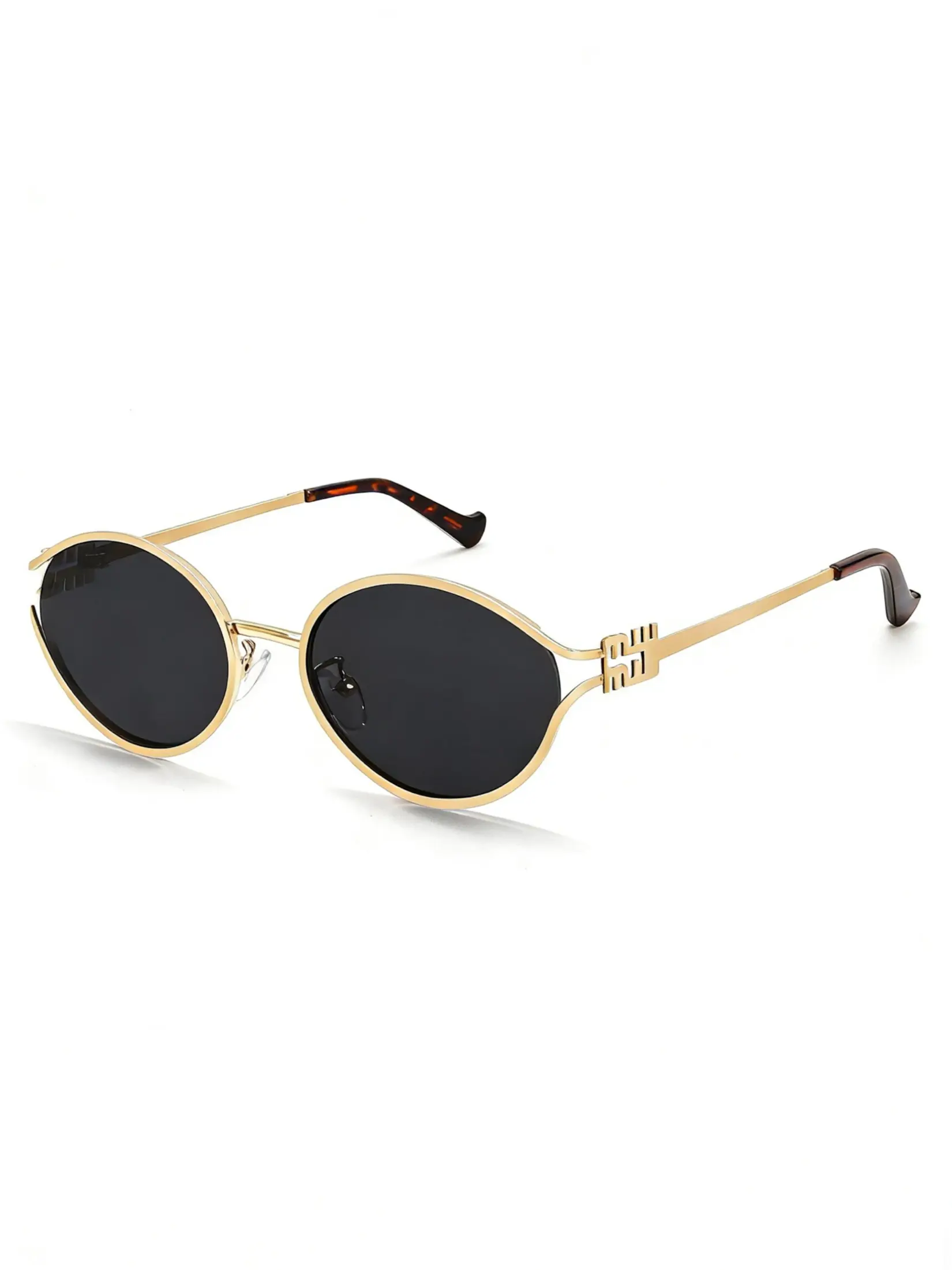 Retro Oval Sunglasses for Women Men Small  Sunglasses Trendy Gold Frame Round Summer Shades Cute Designer Sunnies