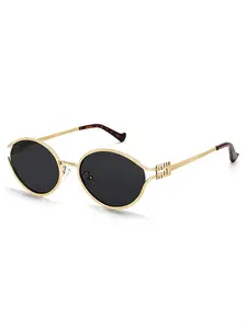 Retro Oval Sunglasses for Women Men Small  Sunglasses Trendy Casual Sunglasses Gold Frame Round Shades Cute Designer Sunnies Fashion Sunglasses