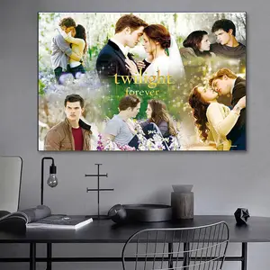 Twilight Saga Eternity 5D Full Drill Diamond Painting Kit, Movie Character Sparkle Decorative Art, Vampire Romance Gift for Twilight Fans