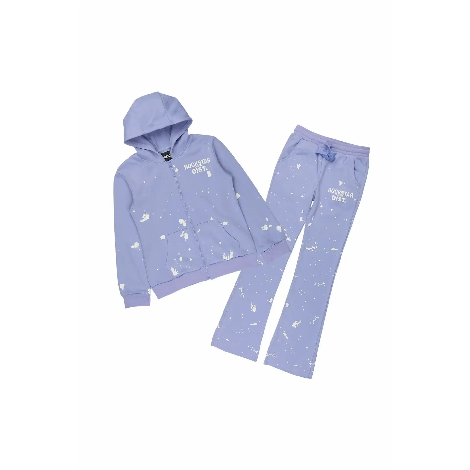 Girls Halloway Lavender Zip Up Stacked Flare Track Set