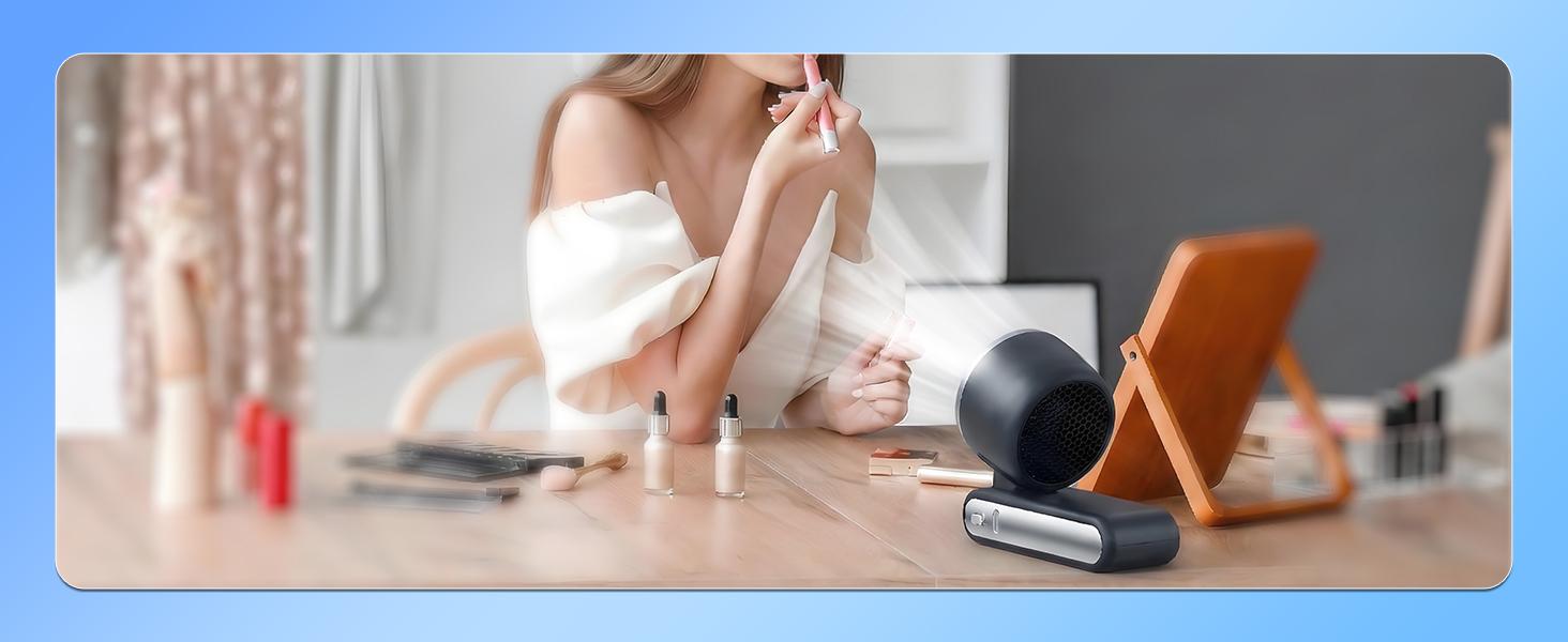 Portable Handheld Turbo Fan, 5-Speed Rechargeable Personal Fan with Up to 13H Runtime, 3-in-1 Mini Cooling Fan for Travel, Commute & Daily Carry,versatile use