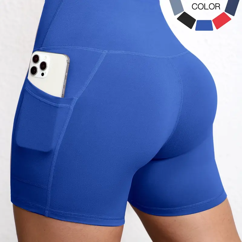Women's Yoga Shorts, High Waist Stretchy Butt Lifting Athletic Pants, Comfortable Breathable Home Workout Cycling Fitness Clothing, Gym Athletic Shorts, Workout Clothes Women